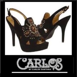 Carlos Santana Romantica Suede Jewel Heel